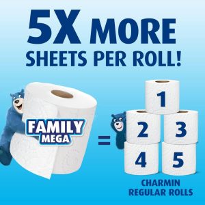 Charmin Ultra Soft Cushiony Touch Toilet Paper. 18 Family Mega Rolls