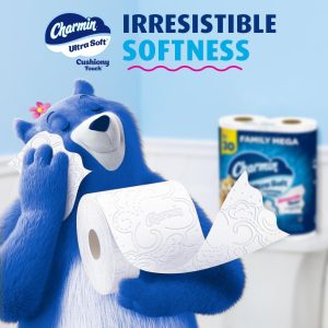 Charmin Ultra Soft Cushiony Touch Toilet Paper. 18 Family Mega XL Rolls