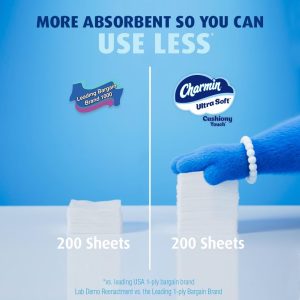 Charmin Ultra Soft Cushiony Touch Toilet Paper. 18 Family Mega XL Rolls