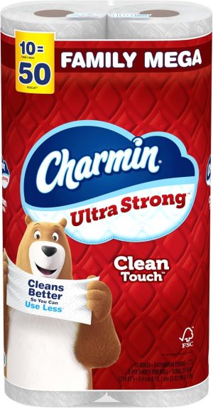 Charmin Ultra Strong Clean Touch Toilet Paper. 30 Family Mega Rolls