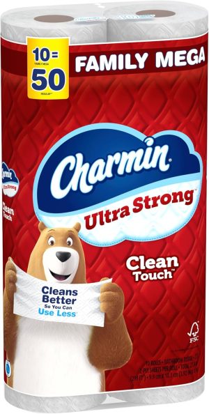 Charmin Ultra Strong Clean Touch Toilet Paper. 30 Family Mega Rolls