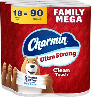 Charmin Ultra Strong Clean Touch Toilet Paper. 18 Family Mega Rolls