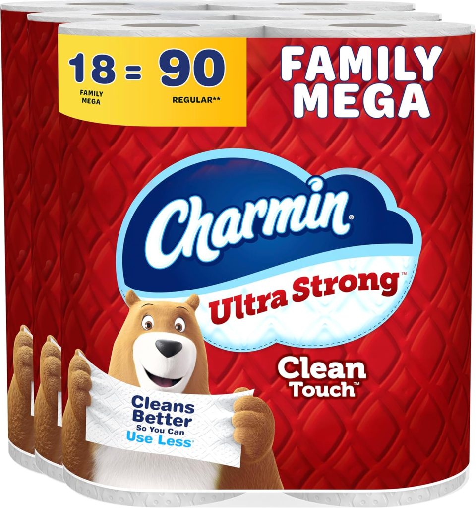 Charmin Ultra Strong Clean Touch Toilet Paper. 18 Family Mega Rolls