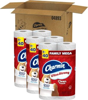 Charmin Ultra Strong Clean Touch Toilet Paper. 24 Family Mega Rolls