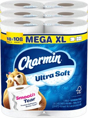 Charmin Ultra Soft Toilet Paper. 18 Mega XL Rolls