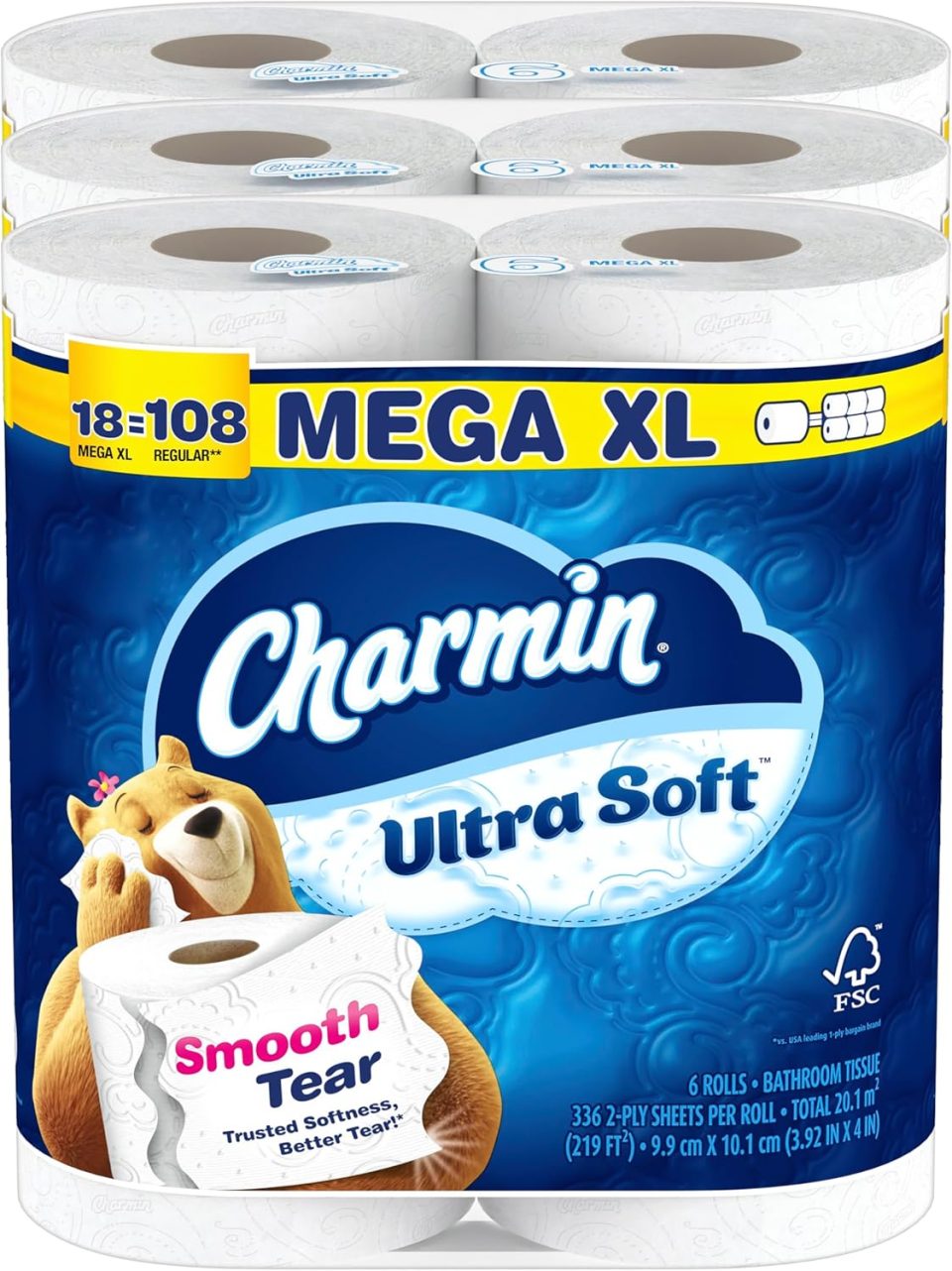 Charmin Ultra Soft Toilet Paper. 18 Mega XL Rolls