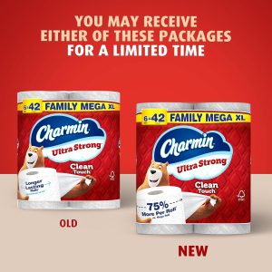 Charmin Toilet Paper Ultra Strong Clean Touch. 18 Family Mega XL Rolls