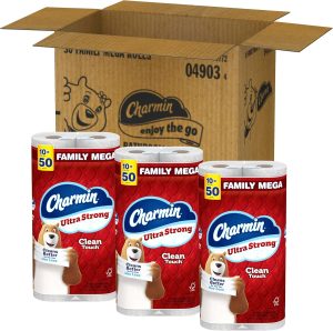 Charmin Ultra Strong Clean Touch Toilet Paper. 30 Family Mega Rolls