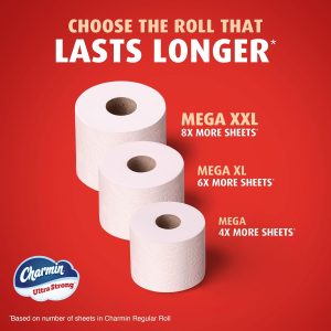 Charmin Toilet Paper Ultra Strong Clean Touch. 18 Family Mega XL Rolls