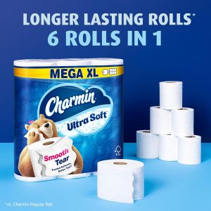 Charmin Ultra Soft Toilet Paper. 18 Mega XL Rolls