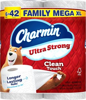 Charmin Toilet Paper Ultra Strong Clean Touch. 18 Family Mega XL Rolls