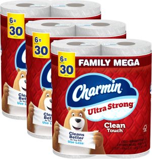 Charmin Ultra Strong Clean Touch Toilet Paper. 18 Family Mega Rolls