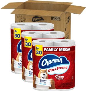 Charmin Ultra Strong Clean Touch Toilet Paper. 18 Family Mega Rolls