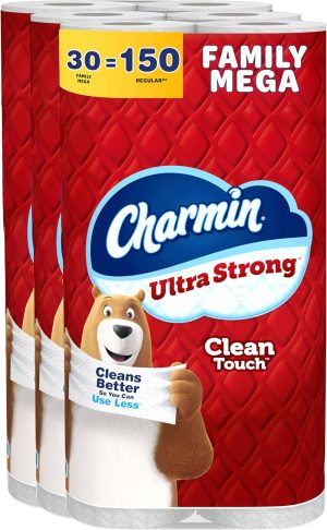 Charmin Ultra Strong Clean Touch Toilet Paper. 30 Family Mega Rolls