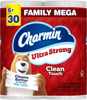 Charmin Ultra Strong Clean Touch Toilet Paper. 18 Family Mega Rolls
