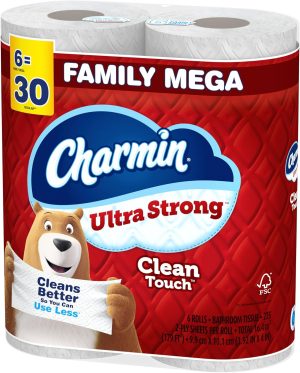 Charmin Ultra Strong Clean Touch Toilet Paper. 18 Family Mega Rolls