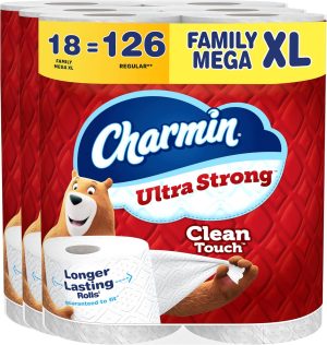Charmin Toilet Paper Ultra Strong Clean Touch. 18 Family Mega XL Rolls