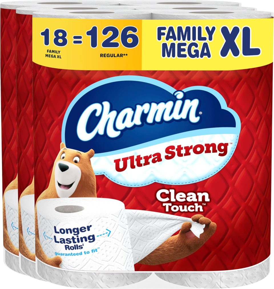 Charmin Toilet Paper Ultra Strong Clean Touch. 18 Family Mega XL Rolls