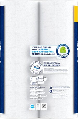 Charmin Ultra Soft Cushiony Touch Toilet Paper. 24 Family Mega Rolls