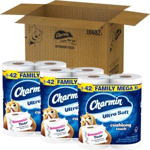 Charmin Ultra Soft Cushiony Touch Toilet Paper. 18 Family Mega XL Rolls